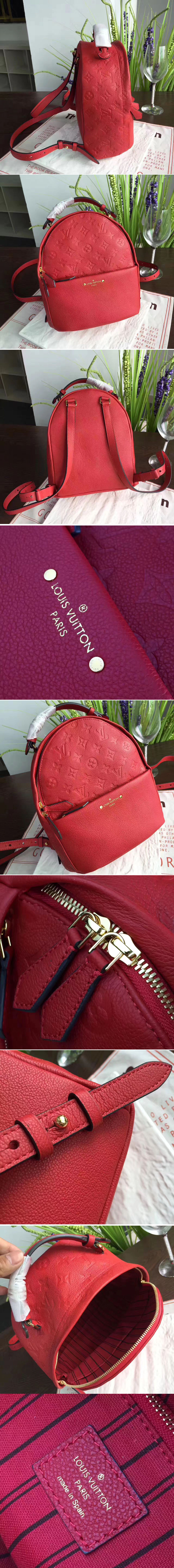 Replica Louis Vuitton M44015 Monogram Empreinte Leather  Sorbonne Backpack Red