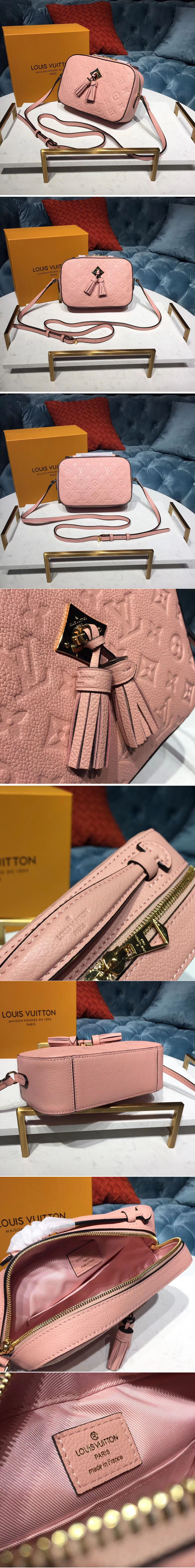 Replica Louis Vuitton M44606 LV Saintonge Bags Monogram Empreinte Leather Pink