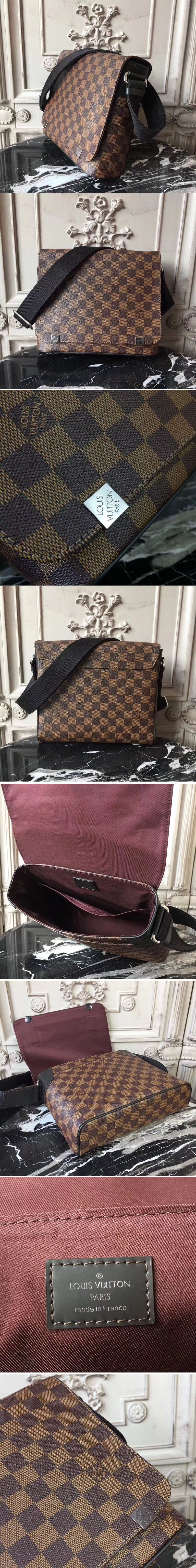 Replica Louis Vuitton N41031 District PM Damier Ebene Canvas Bags