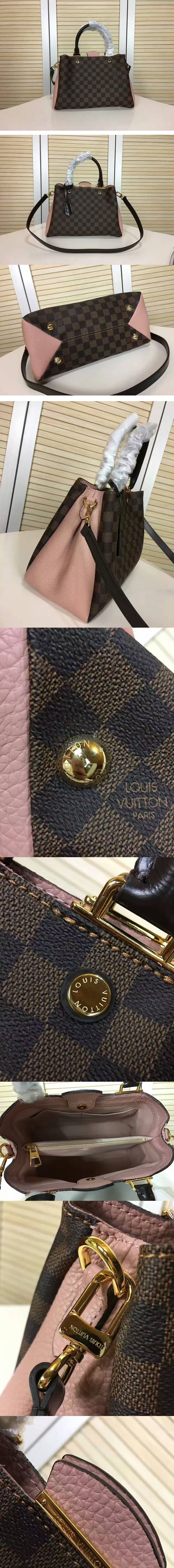 Replica Louis Vuitton N41675 Brittany Damier Ebene Canvas Bags Rose