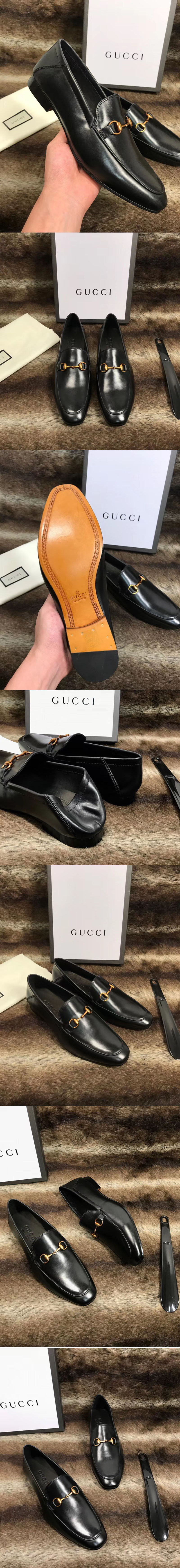 Replica Gucci 526297 Horsebit Leather loafer And Shoes Black Calf Leather
