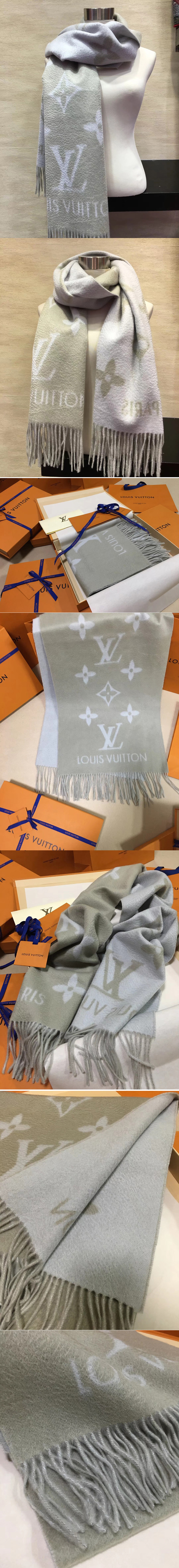 Replica Louis Vuitton M71126 LV Reykjavik Scarf 100% Cashmere Beige Color
