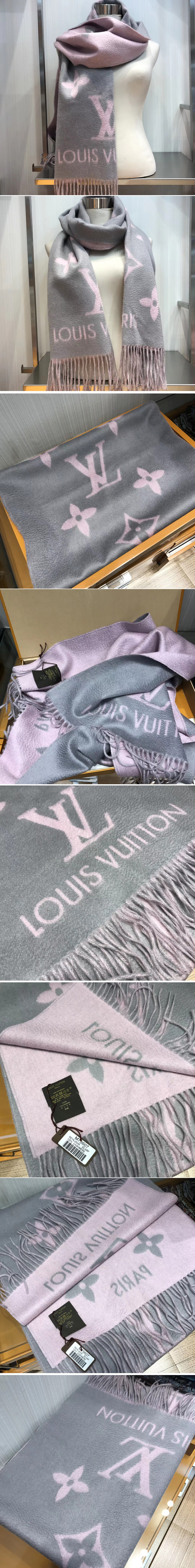 Replica Louis Vuitton M71126 LV Reykjavik Scarf 100% Cashmere Pink Color