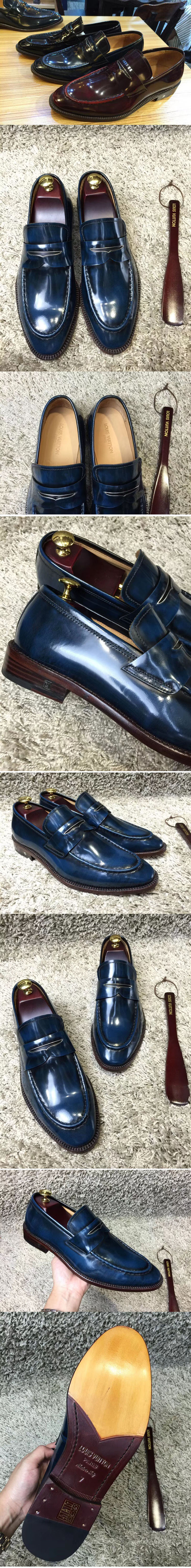 Replica Louis Vuitton 1A3N22 LV Varenne Loafer And Shoes Blue Leather