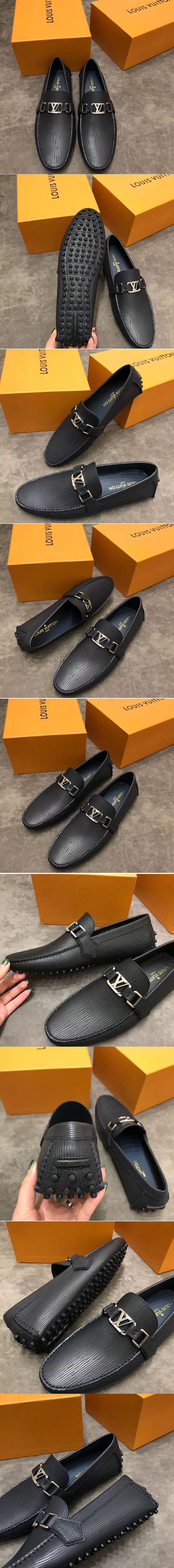 Replica Louis Vuitton LV Hockenheim Loafer And Shoes Calf leather Blue